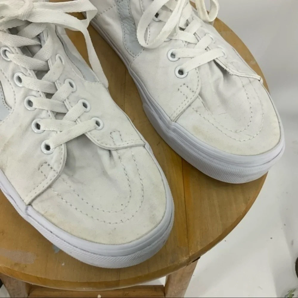 Vans high top skateboard white canvas sneaker
